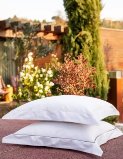 500 FIOS - Fronhas P/ almofadas de dormir 100% algodão cetim branco C/ rolinho