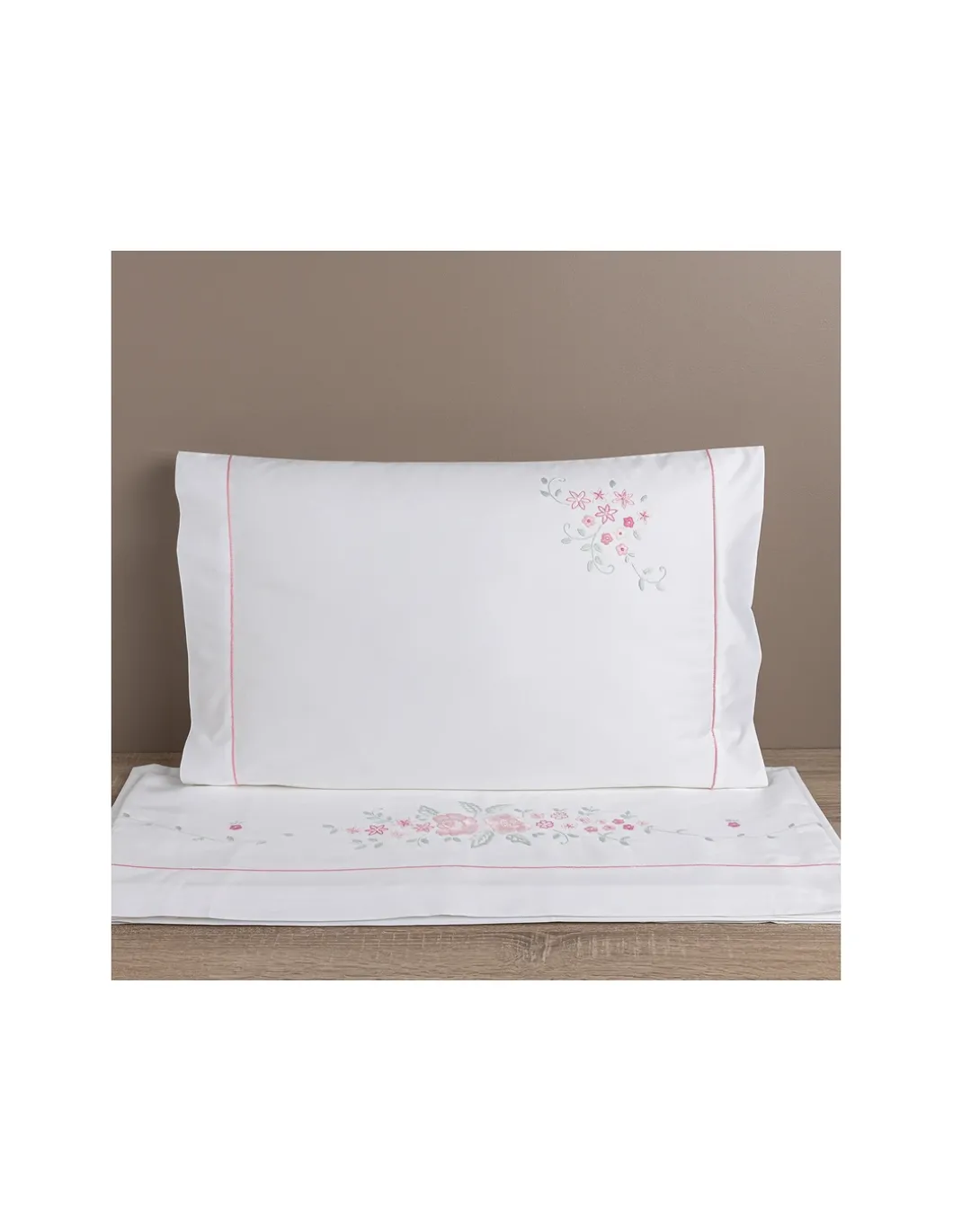 500 Fios - Jogo de lençóis 100% algodão cetim branco - Lenzuola Ricamate