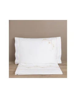 500 Fios - Jogo de lençóis 100% algodão cetim branco - Lenzuola Ricamate