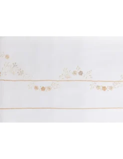 500 Fios - Jogo de lençóis 100% algodão cetim branco -  Lenzuola Ricamate