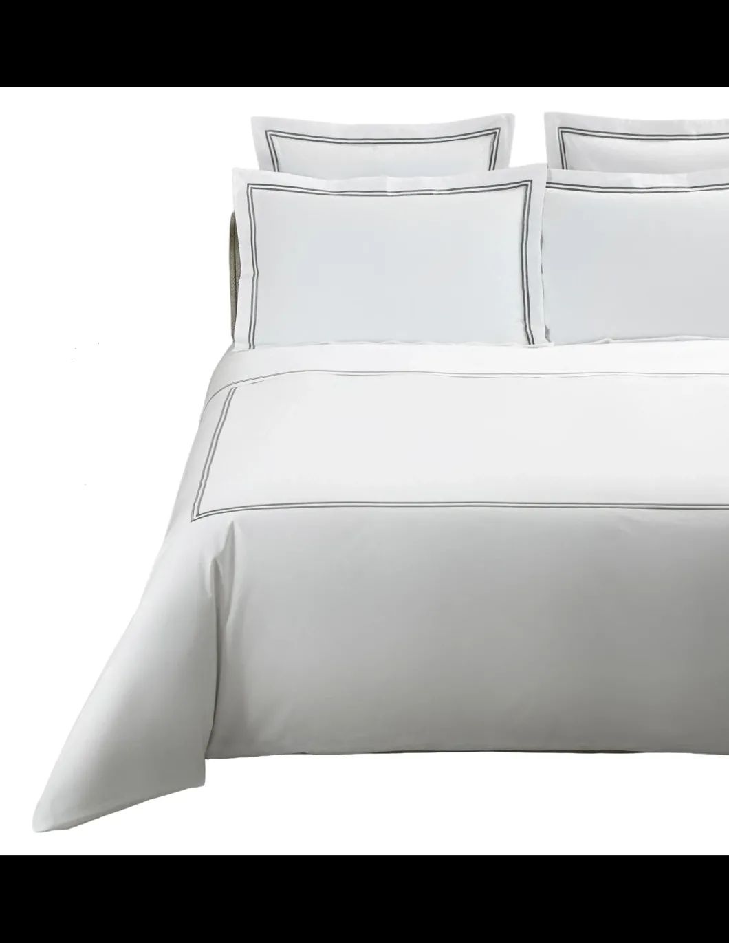 1000 Fios - Jogo de saco P/ Edredão - Tecido 100% algodão cetim branco - Rolinho Duplo