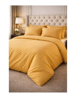 200 Fios - 240x220 cm - saco P/ Edredão - Tecido 100% algodão percal lavado 200 fios amarelo torrado