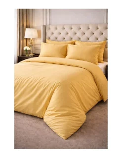 200 Fios - 260x240 cm - saco P/ Edredão - Tecido 100% algodão percal lavado 200 fios amarelo torrado