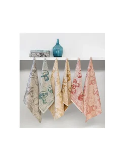 4 Panos de cozinha felpo 50x50 cm - Panos cozinha 100% algodão 440 gr.- Fungi Lasa Home