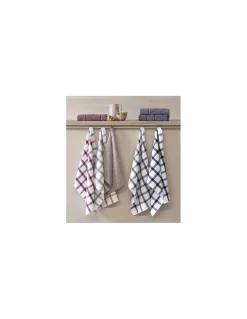 4 Panos de cozinha felpo 50x50 cm - Panos cozinha 100% algodão 440 gr.- Checks Lasa Home