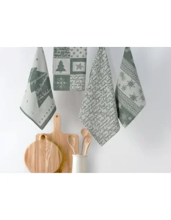 4 Panos de cozinha tela 70x50 cm - Panos cozinha 100% algodão 270 gr.- CHRISTMAS Lasa Home