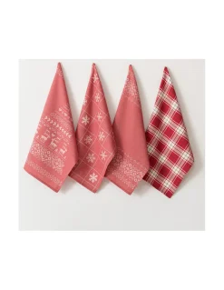 4 Panos de cozinha tela 70x50 cm - Panos cozinha 100% algodão 270 gr.- FOREST Lasa Home