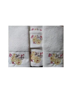 6 toalhas de banho bordadas 100% algodão com 520 gr./m2