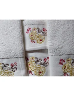 6 toalhas de banho bordadas 100% algodão com 520 gr./m2