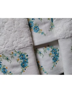 6 toalhas de banho bordadas 100% algodão com 520 gr./m2