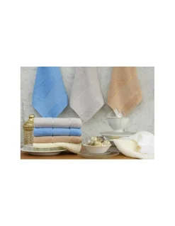 BEIGE 12 Panos de cozinha em felpo para bordar ponto de cruz 50x50 cm com 380 gr./m2