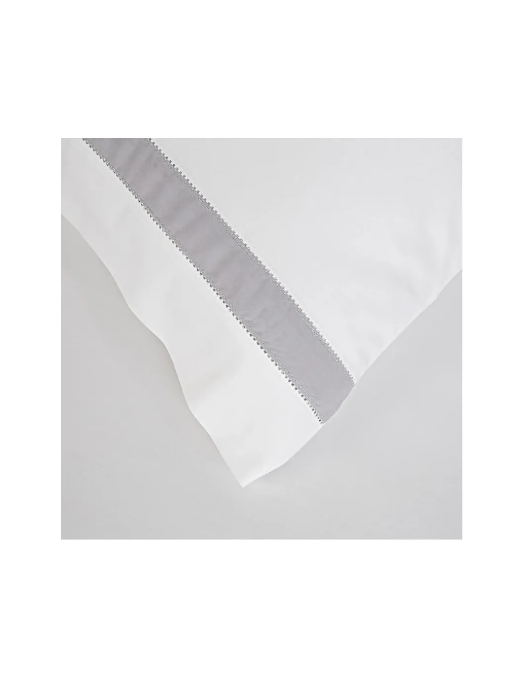 BRANCO / CINZA Jogo de lençóis 100% algodão penteado percal 200 fios