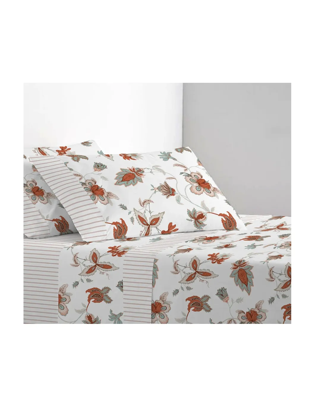 Cama 160x200+30 cm - Jogo de lençóis - Tecido 100% algodão percal 200 fios - Coelima