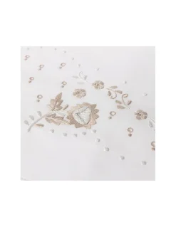 Cama 200x200 cm - Jogo de lençóis bordados da lixa - 100% algodão percal 200 fios