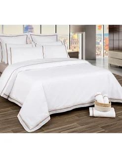 Cetim 500 Fios - Jogos de lençóis cor branco - Premium Roma