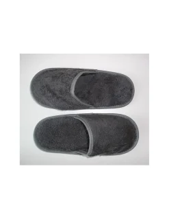 Chinelos de banho em algodão penteado extra suave cor anthracite - Portugal Natura