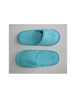 CHINELOS DE BANHO EM ALGODÃO PENTEADO EXTRA SUAVE COR azul turquesa - Portugal Natura