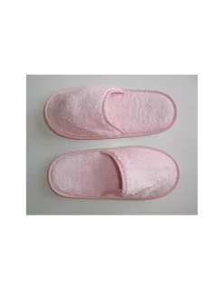 Chinelos de banho em algodão penteado extra suave cor rosa bébé - Portugal Natura