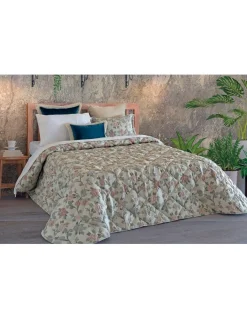 COLCHA PETRA COR AZUL DESENHO JACQUARD