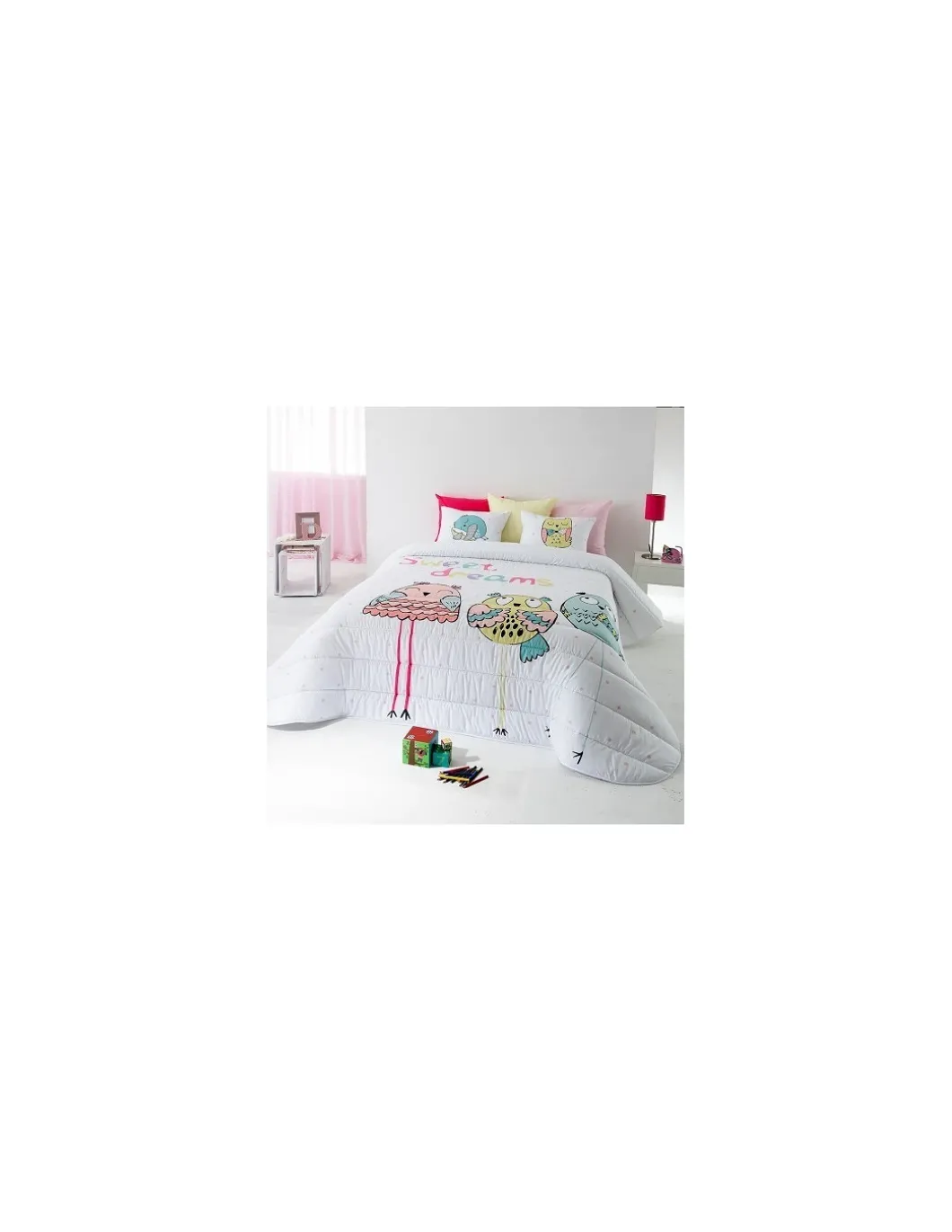 Edredom infantil chiquitas - Edredom infantil rosa com almofadas
