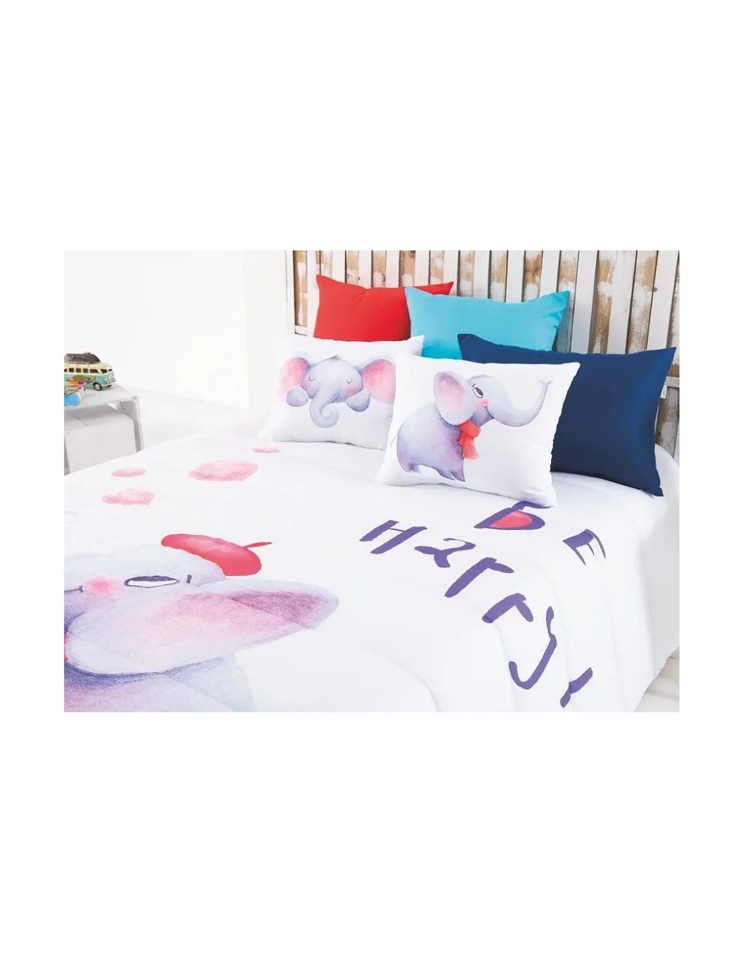 Edredom infantil Elefant - Edredom infantil com almofadas