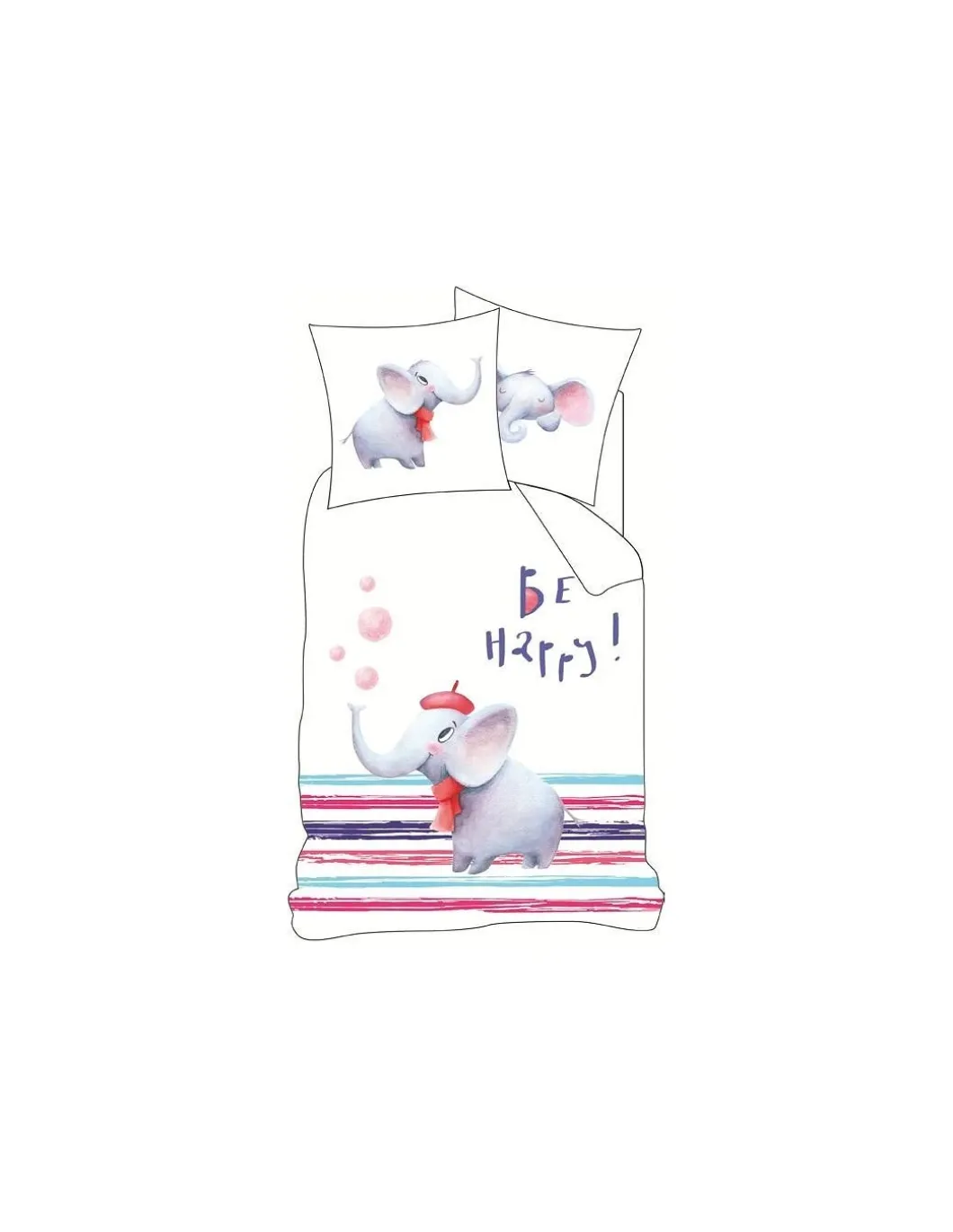 Edredom infantil Elefant - Edredom infantil com almofadas