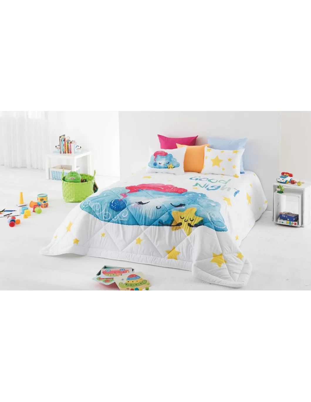 Edredom infantil Goodnight - Edredom infantil com almofadas