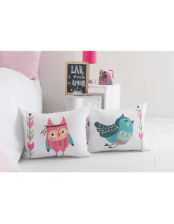 Edredom infantil Naomi - Edredom infantil rosa com almofadas