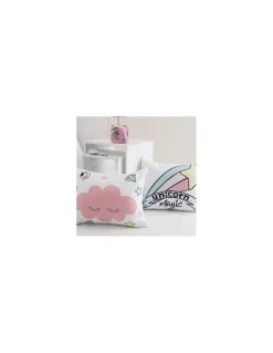 Edredom infantil unicornio - Edredom infantil rosa com almofadas