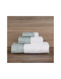 Jogo de 3 toalhas 100% algodão  600 gr./m2  - C/ renda aplicada Luxor