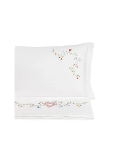 Jogo de lençóis bordados da lixa - 100% algodão percal 200 fios