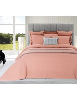 JOGO SACO CAMA  TEXTURA FAVO - COR ROSA