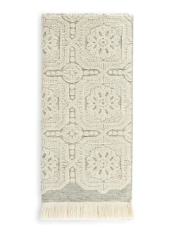 Jogo toalhas de banho jacquard com franjas - 550 gr/m2 - 83% algodão  / 13% linho