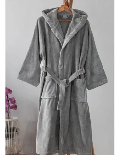 L - XL -  10 Robes C/ capuz 100% algodão cor cinza C/ 430 GR./m2 laminado