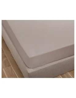 lençol de baixo ajustável 140x200 + 30 cm - Lençol capa cama 140 - Lençol taupe algodão percal
