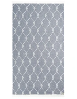 Pareo praia com franjas desenho jacquard 90x170 cm - Mundu