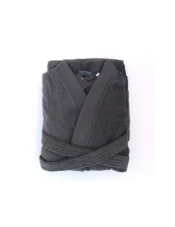 Robe kimono de homem 100% algodão penteado em Anthracite