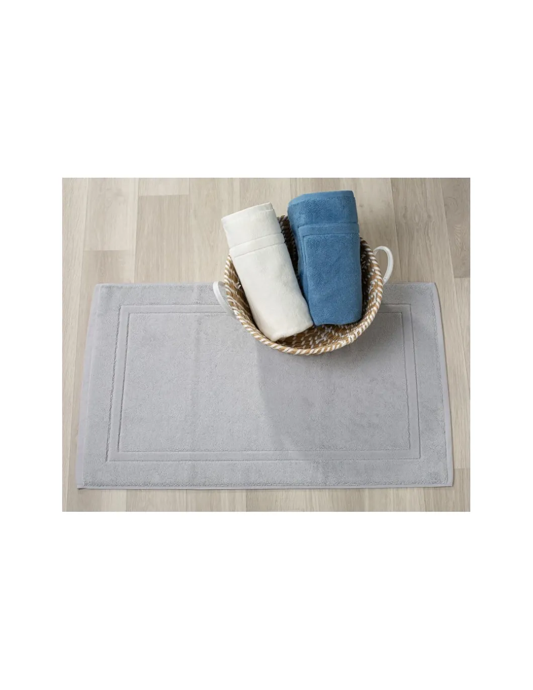 Tapetes de banho 100% algodão em cinza pérola qualidade premium 1.000 gr./m2