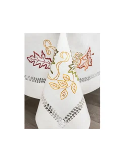 Toalha de mesa de linho bordada a mão 180x350cm