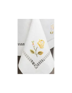 Toalha de mesa de linho bordada a mão 180x350 cm