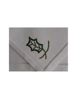 Toalhas de mesa de linho bordada a mão - Toalha de mesa de natal - Bordados da Lixa