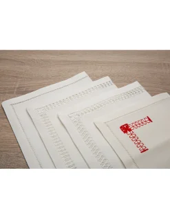 50x50 cm - 1 Guardanapo 100% linho bordado a mão - bordados da lixa