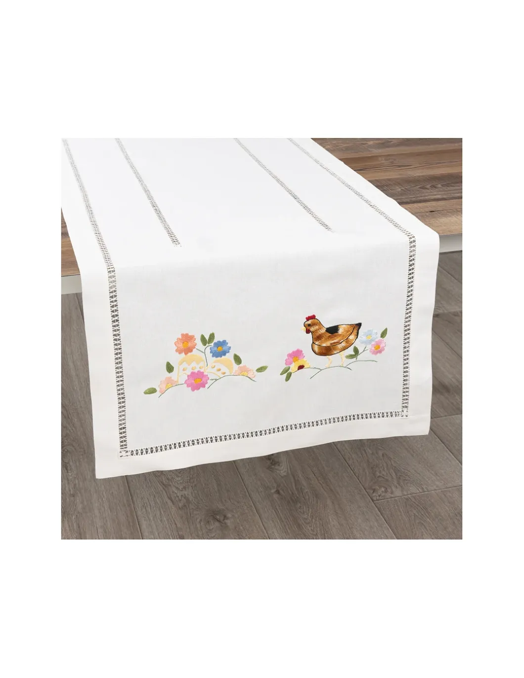 50x180 cm - Caminho de mesa linho - Bordados da Lixa