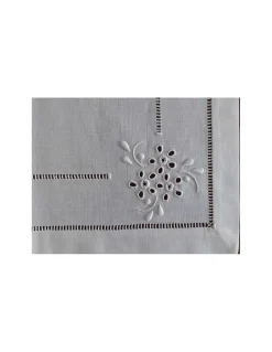 52x37 cm - Individuais de mesa 100% linho bordado a mão - bordados da lixa