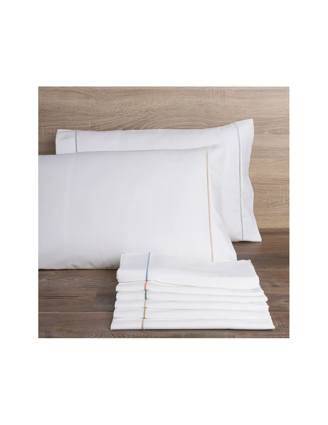 180x290 cm - Jogo de lençóis 100% algodón cetim branco de 300 fios