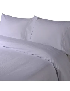 180x220 cm - Jogo saco de edredão cetim 300 fios branco - Riscas Jacquard