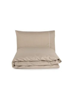 280x240 cm - Jogo saco de edredão cetim 300 fios taupe - Riscas Jacquard