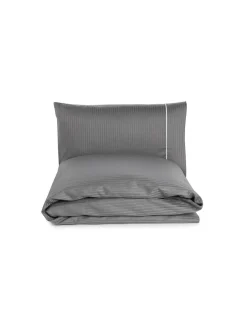 280x260 cm - Jogo saco de edredão cetim 300 fios Cinzento - Riscas Jacquard