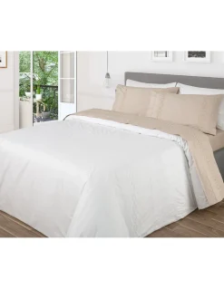 240x220 cm - L´artisan algodão percal branco 200 fios - Bordado Alower C/ ajour