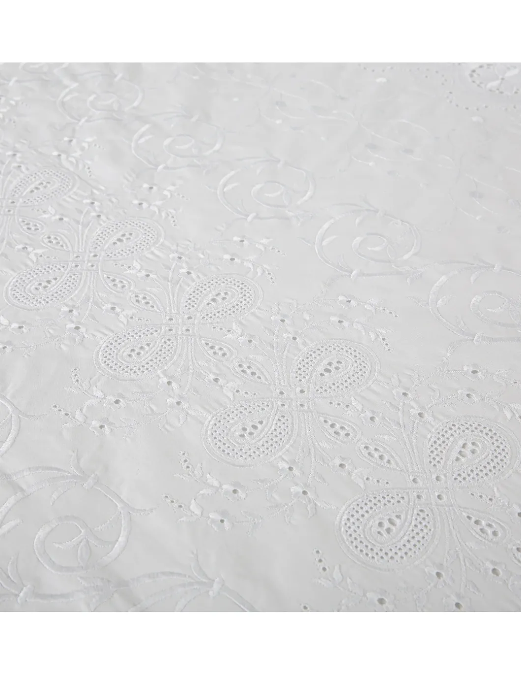 240x220 cm - L´artisan algodão percal branco 200 fios - Bordado Alower C/ ajour